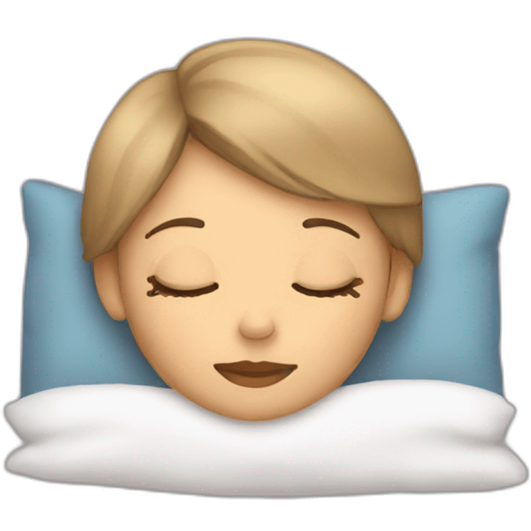 girl Sleeping in bed, short hair  emoji