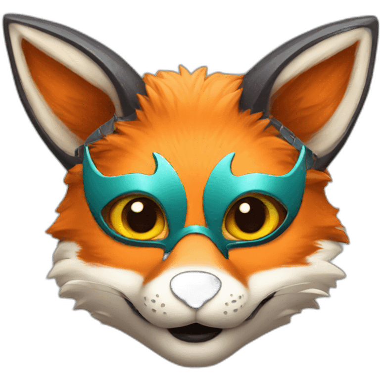 Fox with a carnival mask emoji