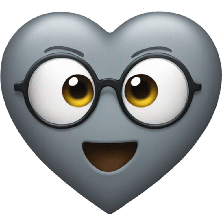 grey heart with glasses emoji