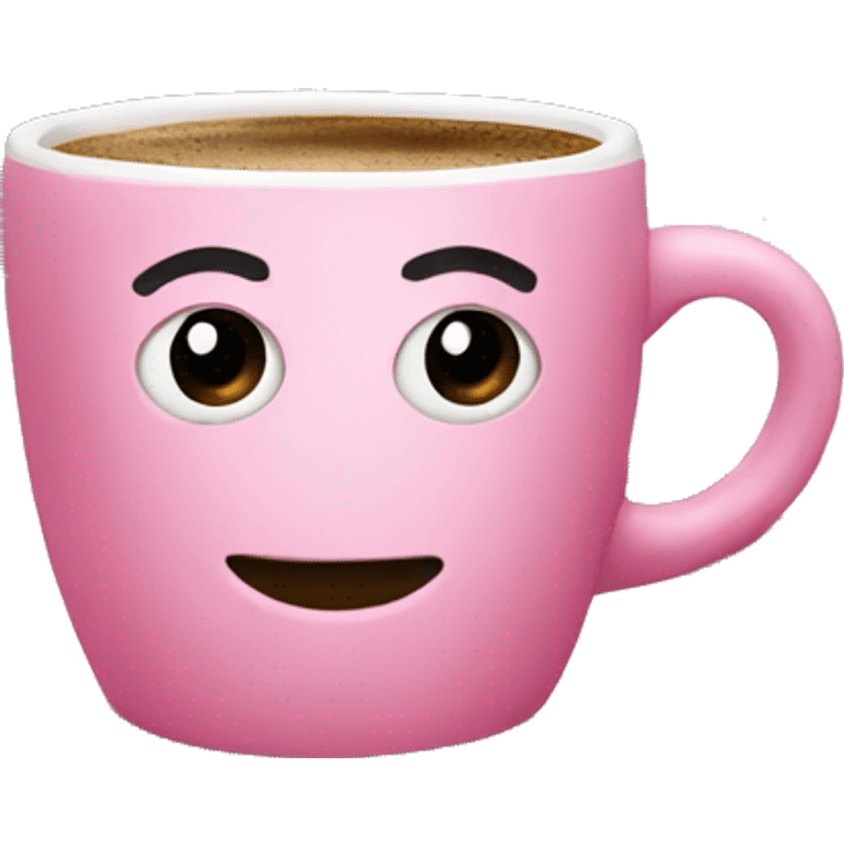 Coffee in a pink mug emoji