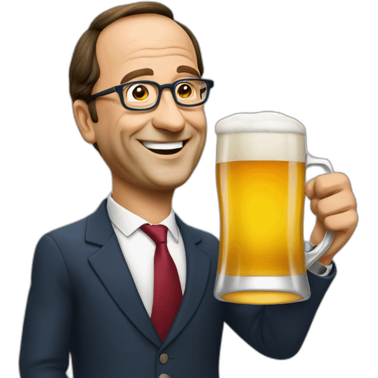 hollande qui boit une biere emoji