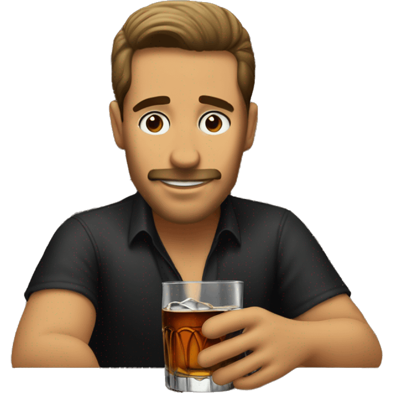 guy drinking jack daniels at bar emoji