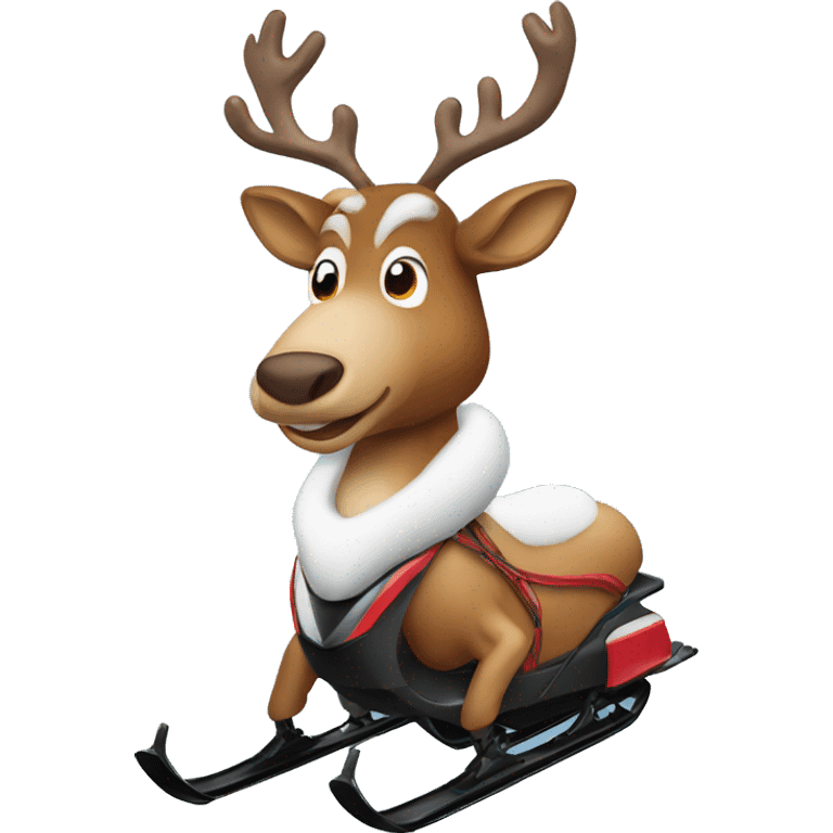 Reindeer on a snowmobile  emoji