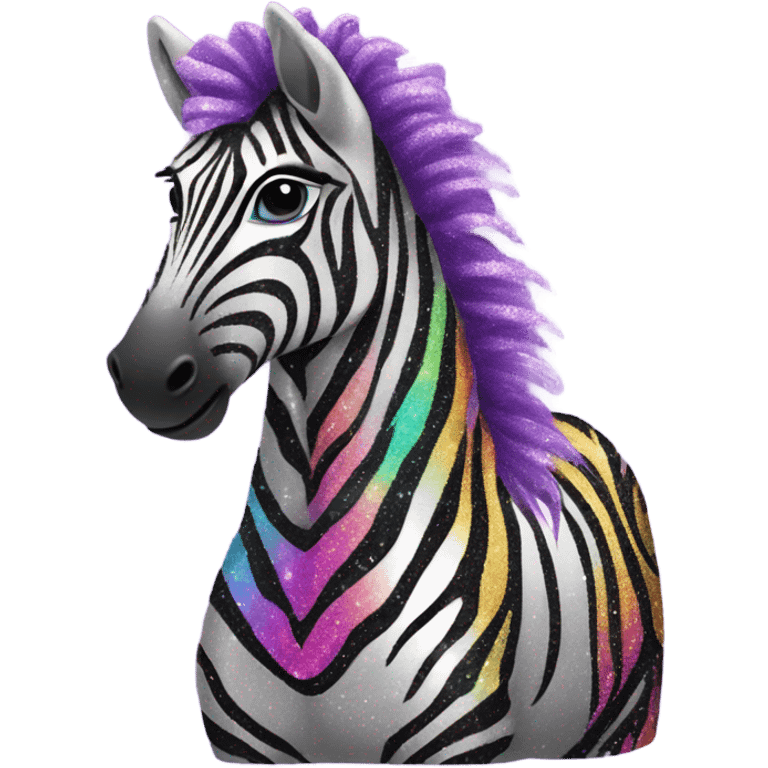 Lisa frank glitter zebra with Long hair emoji