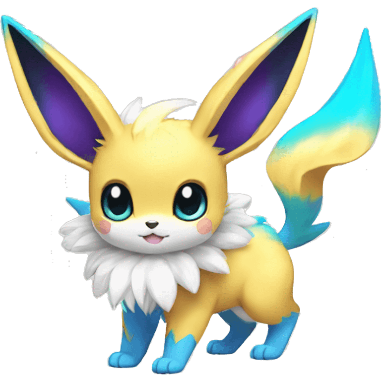 Shiny Colorful Kawaii Eeveelution-Cute-Pokémon-fusion full body emoji