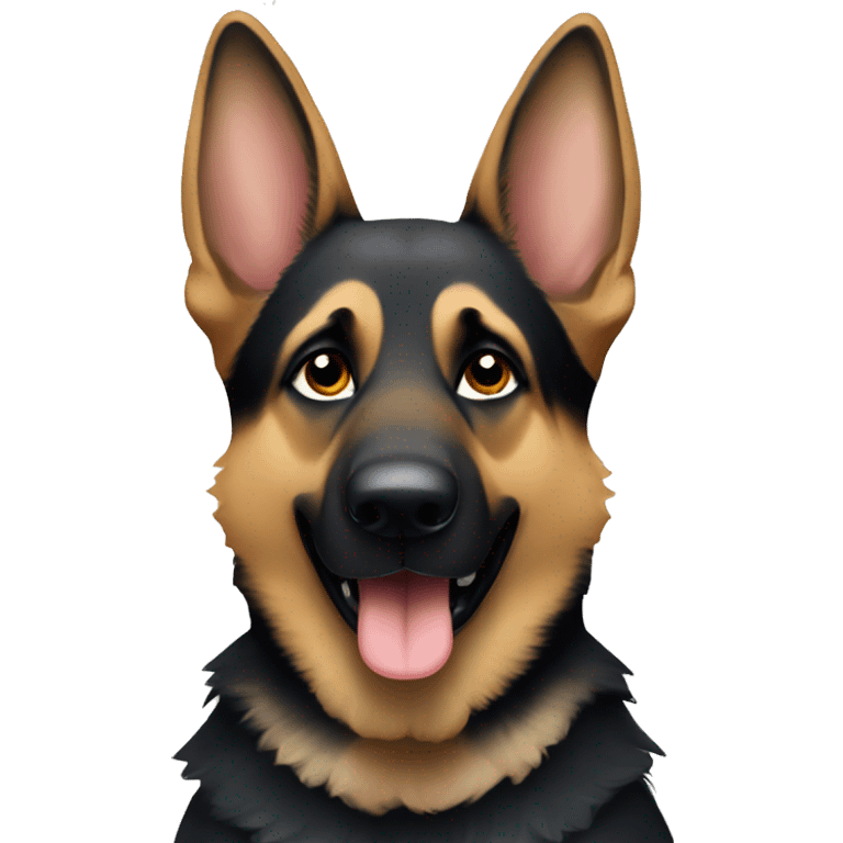 A German shepherd flipping the bird  emoji