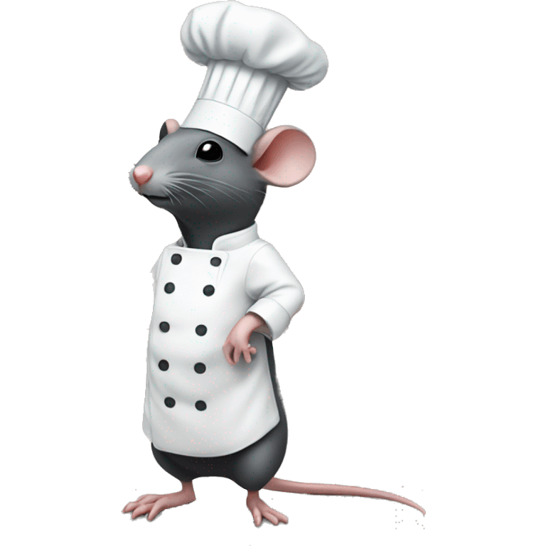 a chef rat with a human under his chef hat controlling his cooking emoji