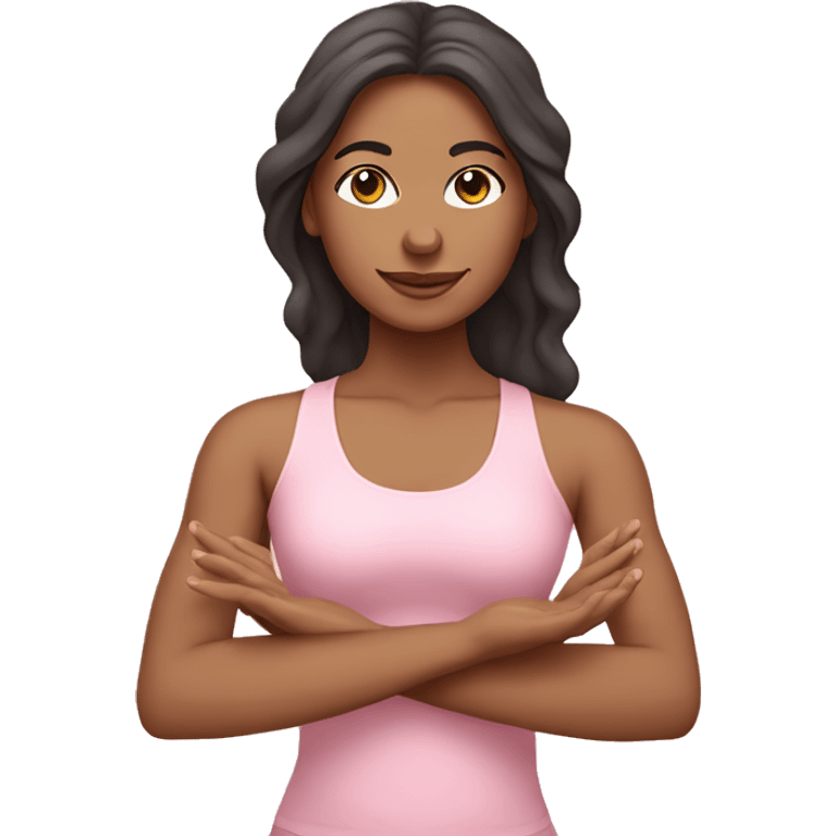 latina yoga girl light pink clothes emoji