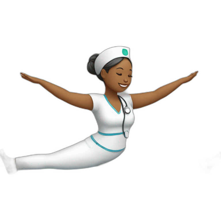 Nurse doing yoga emoji