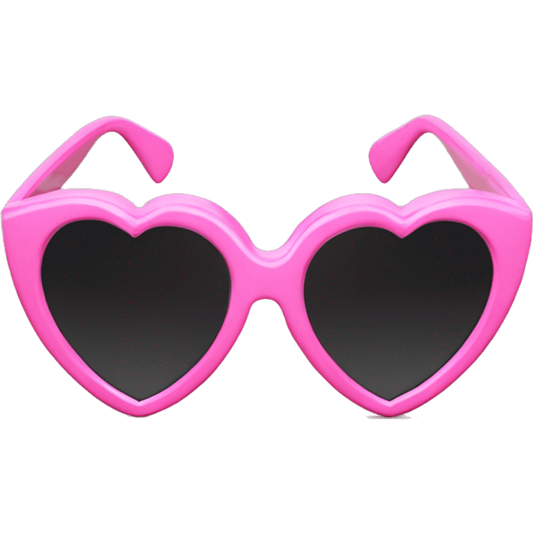 Pink heart shaped sunglasses with black lens ￼ emoji