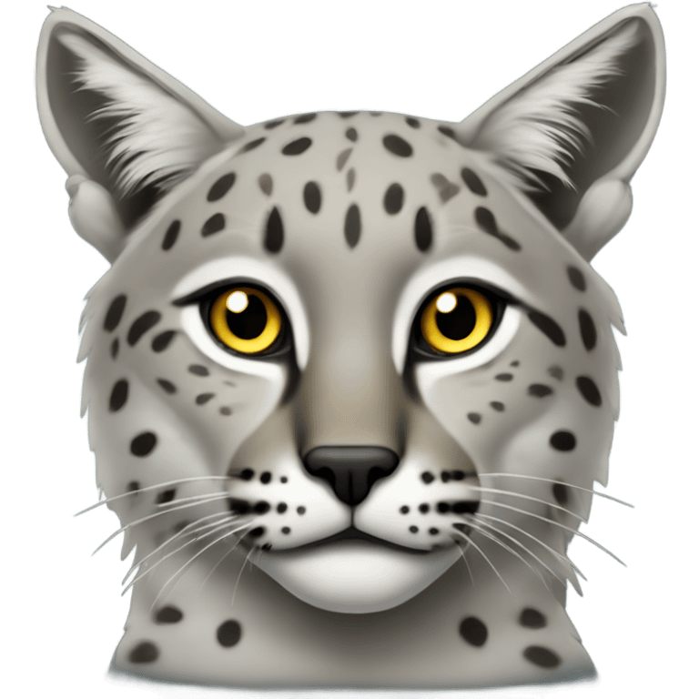 Bobcat cyan grey , yellow eyes  emoji