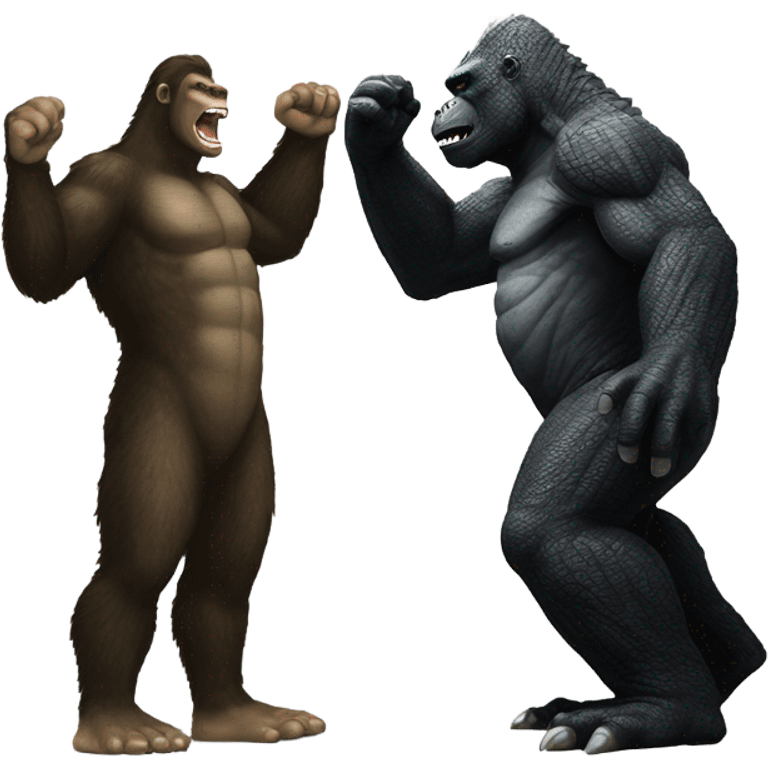 King Kong and Godzilla high-fiving  emoji