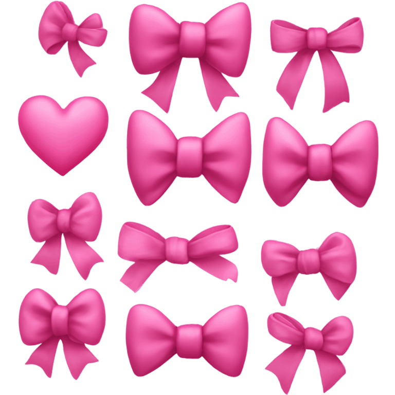 Pink bows and hearts emoji