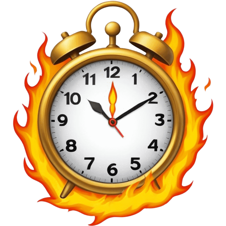 A burning clock emoji