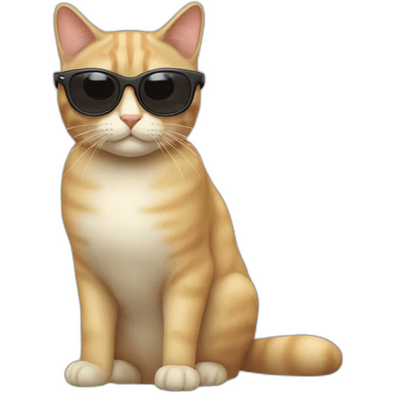 Un chat avec des lunettes de soleil emoji