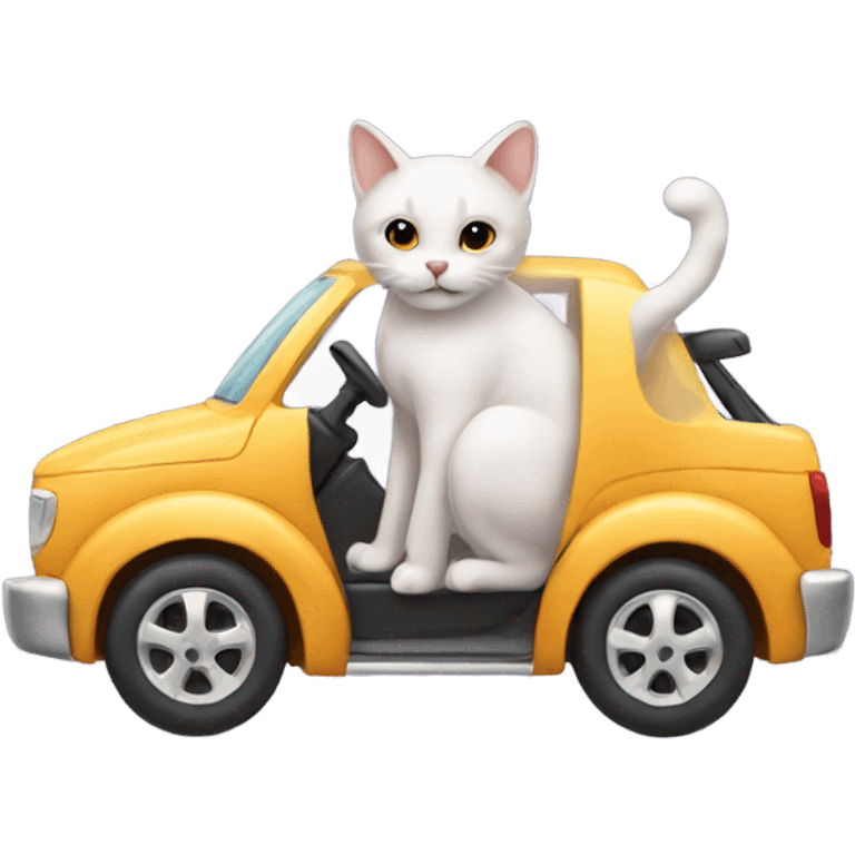 A cat riding a car  emoji