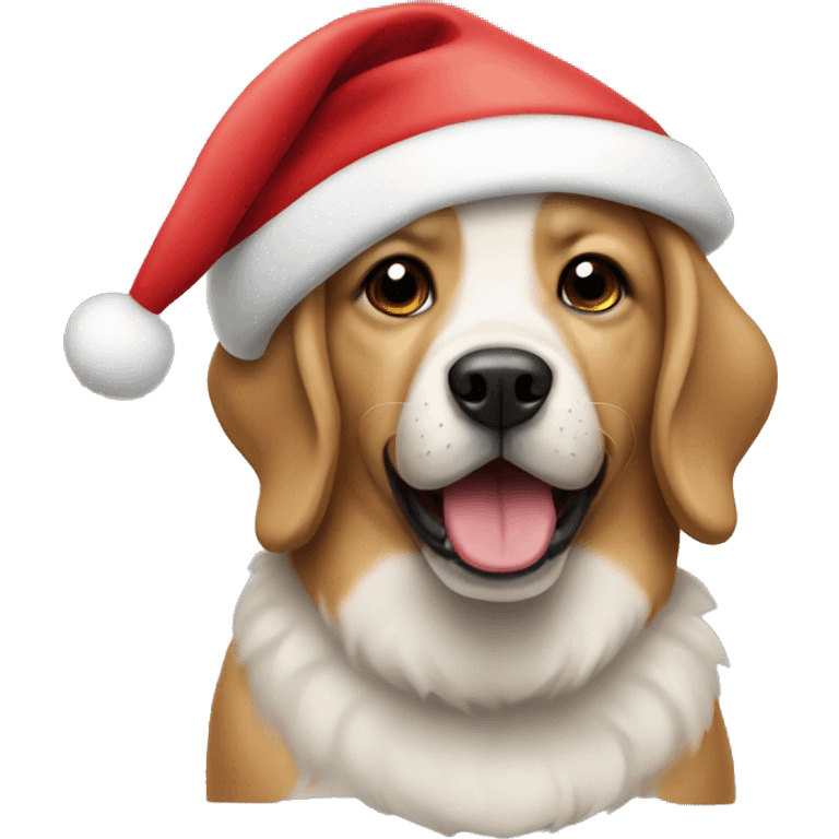  Dog wearing a Santa hat emoji