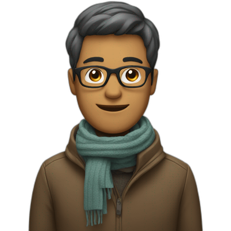 Man with glasses and scarf and on a wheelchair emoji