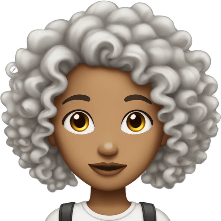 lightskin curly hair girl with piercings  emoji