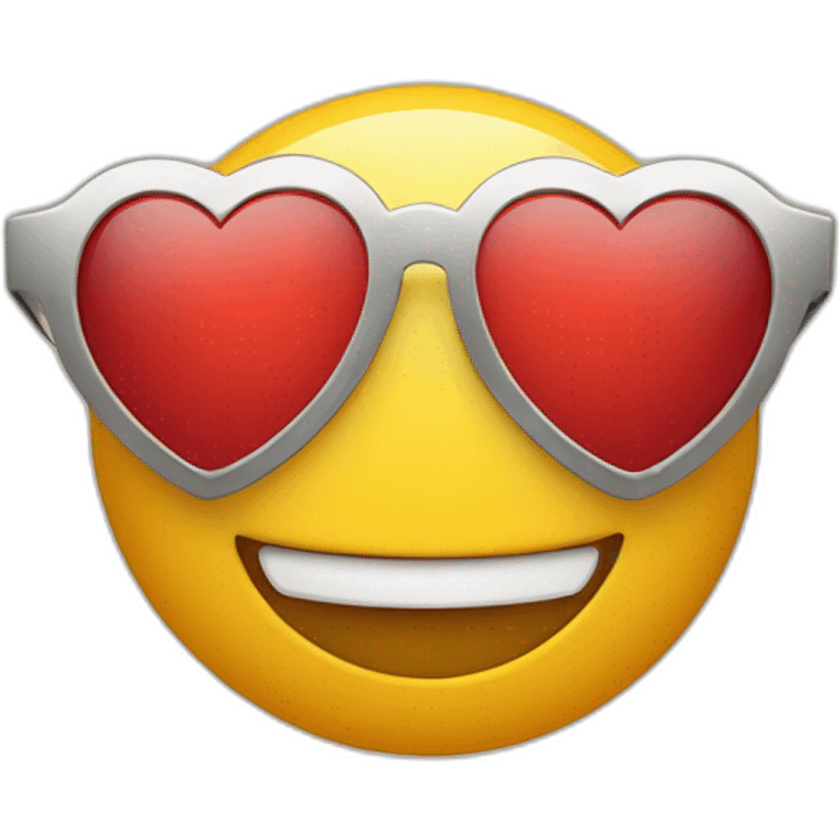 Smiling face with heart shaped sunglasses  emoji