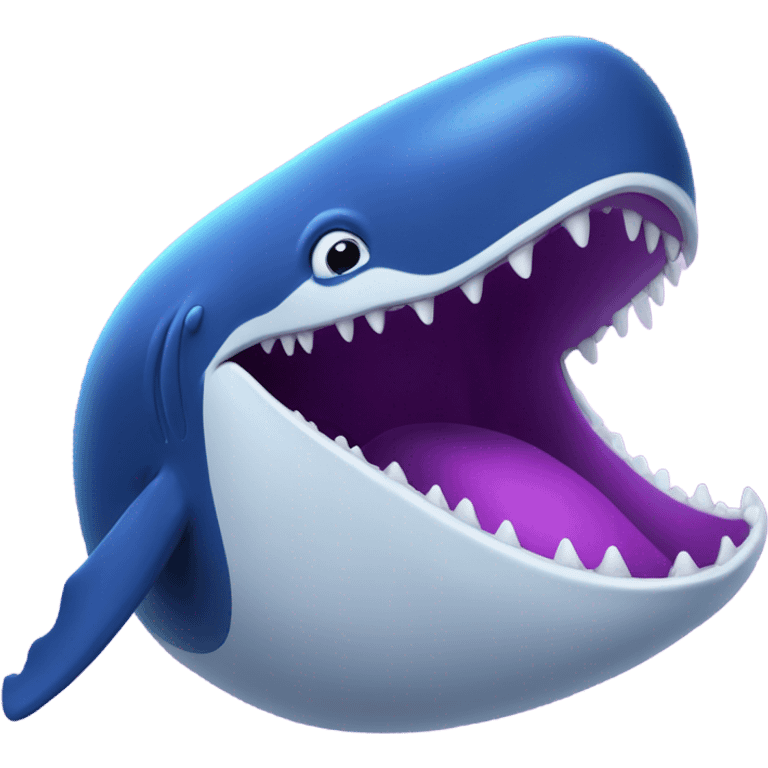 Blue whale purple, open mouth emoji