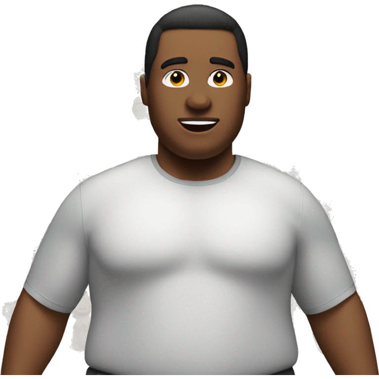 A fat white guy with straight dark brown hair running in athletic clothes emoji