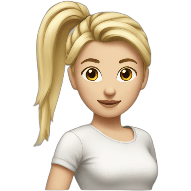 Beautiful Girl,blonde Pony Tail Hair emoji