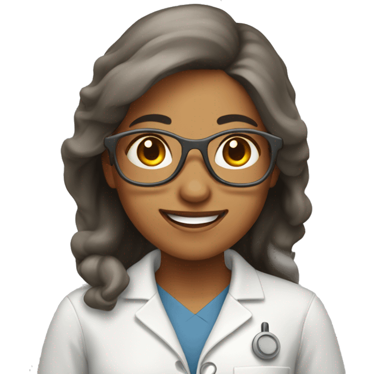 happy female brown-gray scientist emoji