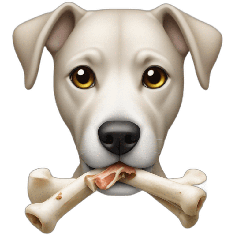 dog eating bones emoji