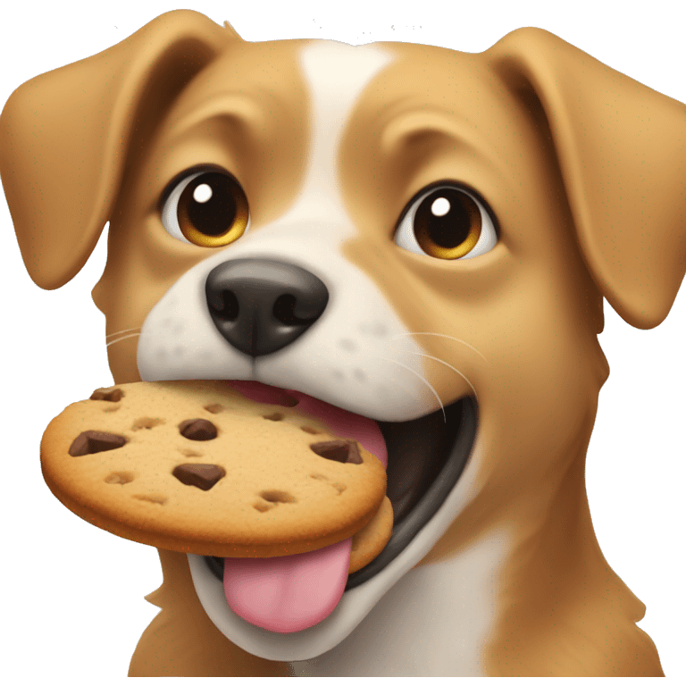 dog eating cookie emoji