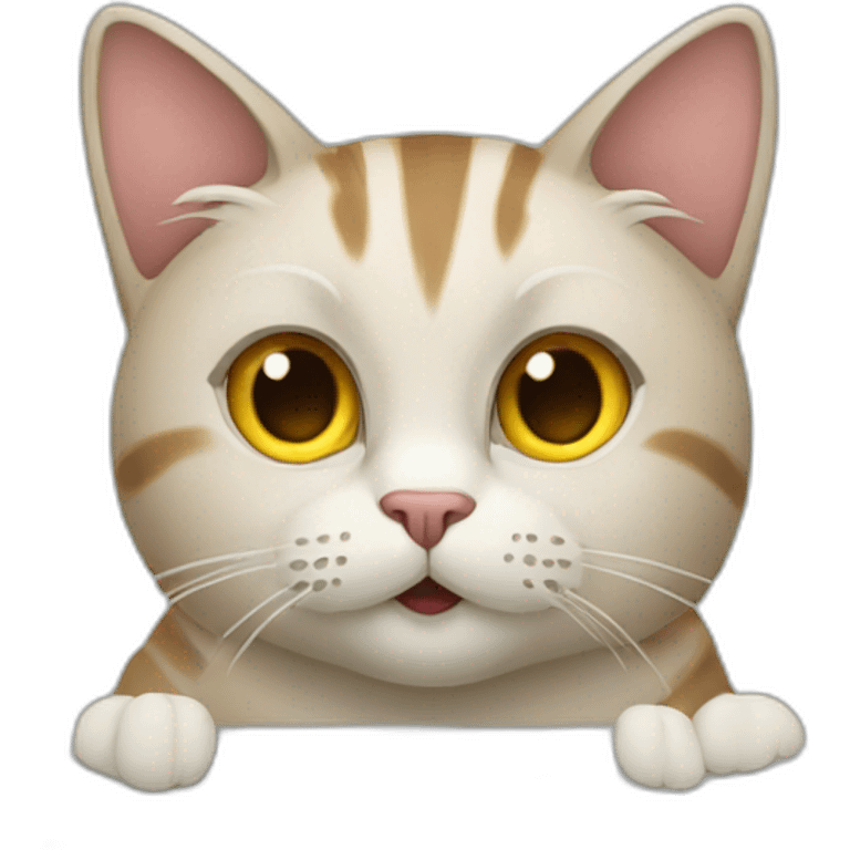 a cat working on a macbook pro emoji