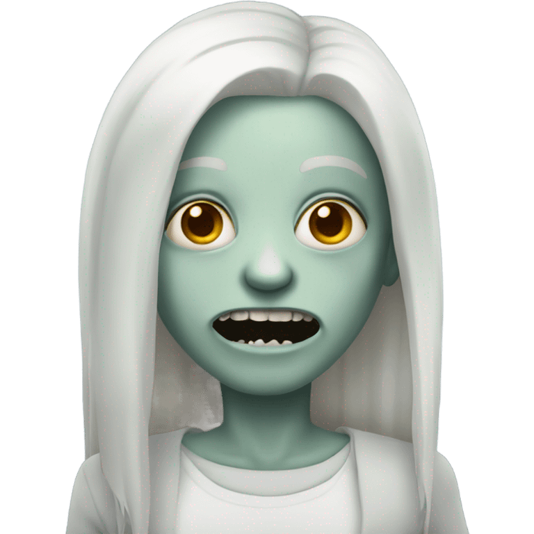 Pale zombie with platinum hair emoji