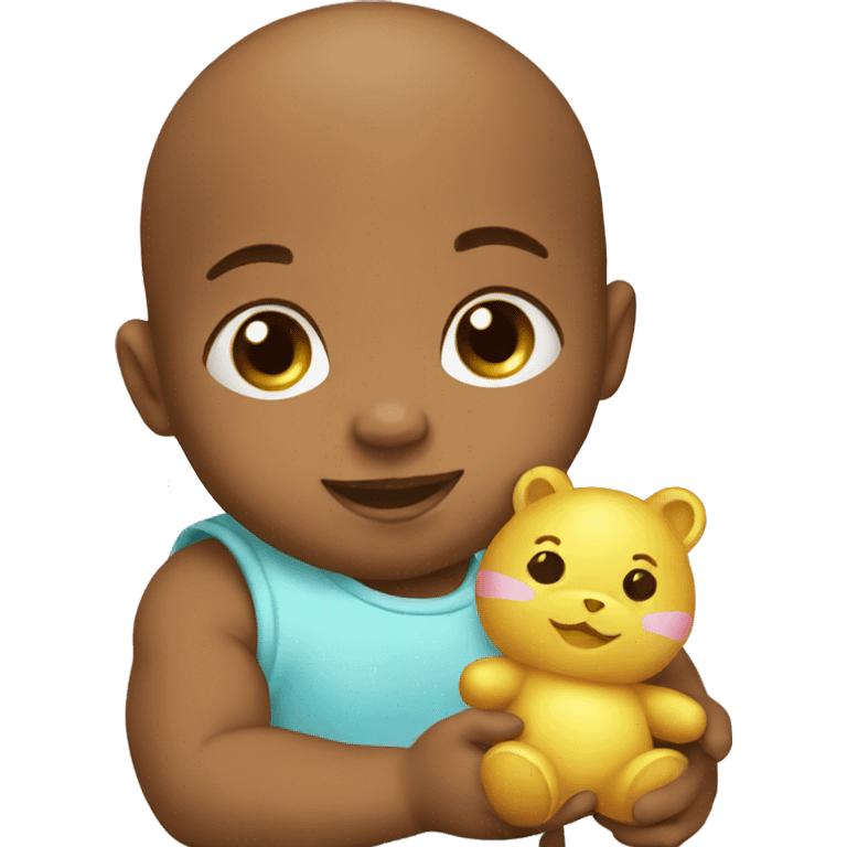 Cute baby with toy emoji