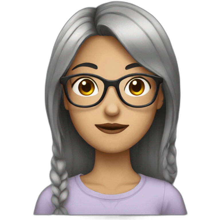 dark haired girl with glasses emoji