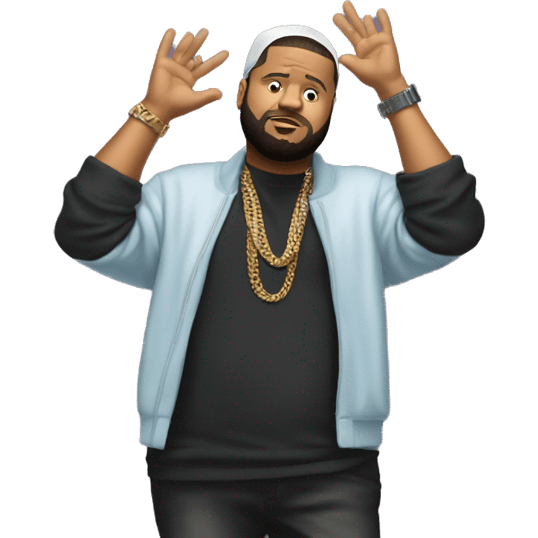 dj khalid with his had down and hand on his head emoji