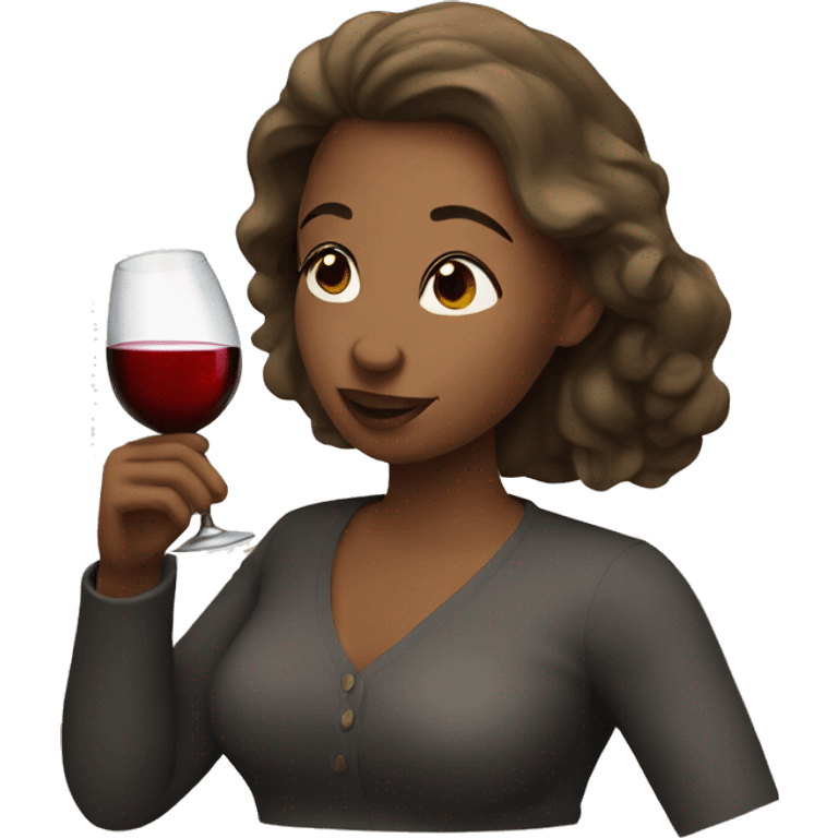 Woman drinking wine emoji