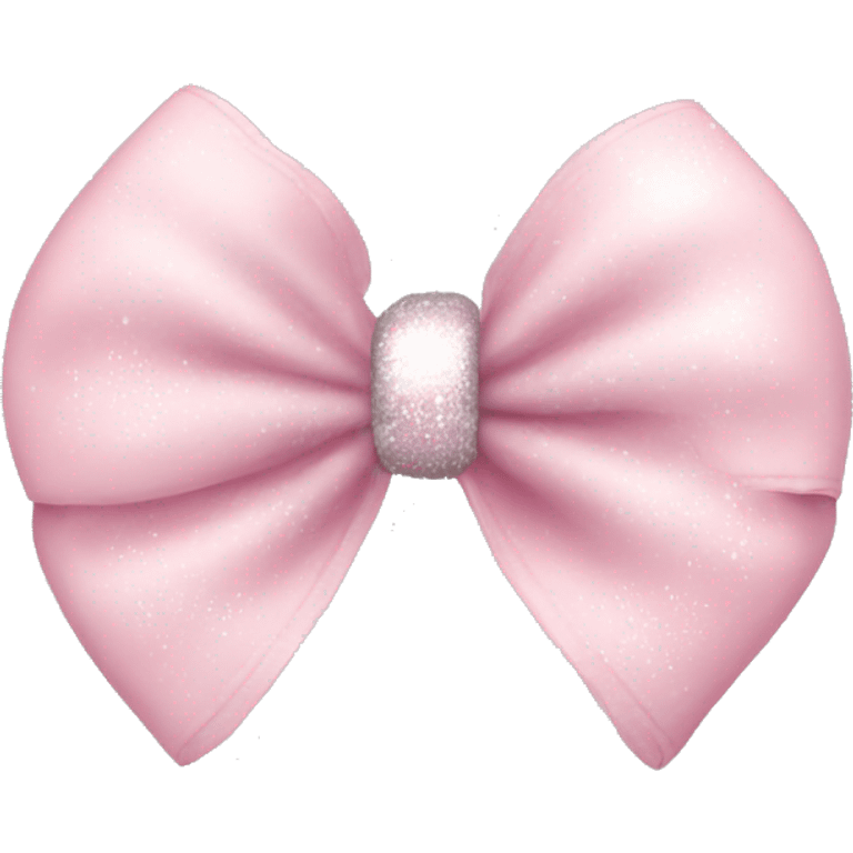 Baby pink bow with silver sparkle and transparent baby pink bubbles emoji