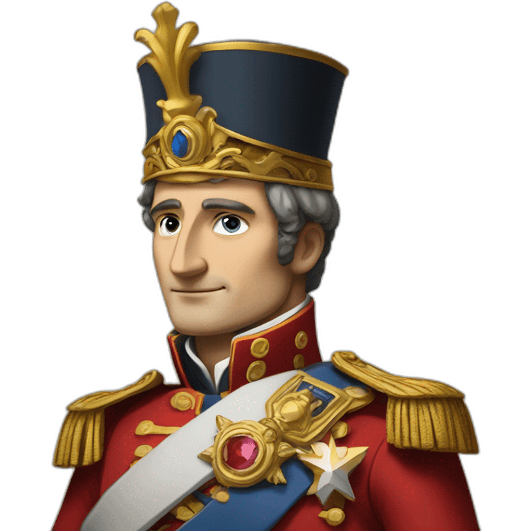 Napoléon bonaparte as emperor hold his crown emoji