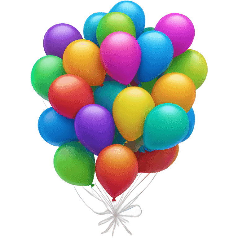 A group of rainbow colored balloons emoji