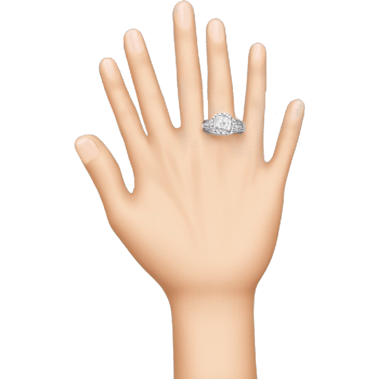 Hand with wedding ring emoji