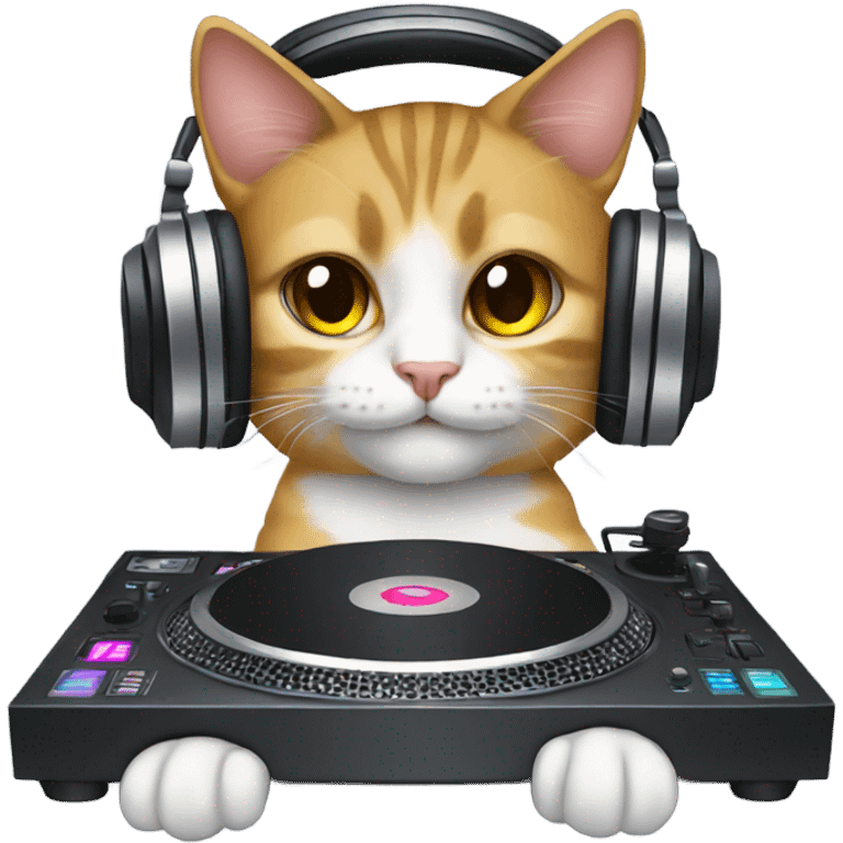 Cat as a dj emoji