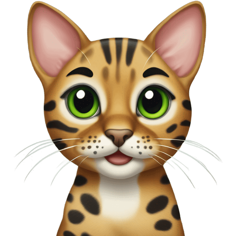 Bengal cat smiling emoji