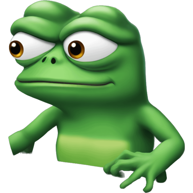 pepe frog coding on a laptop emoji