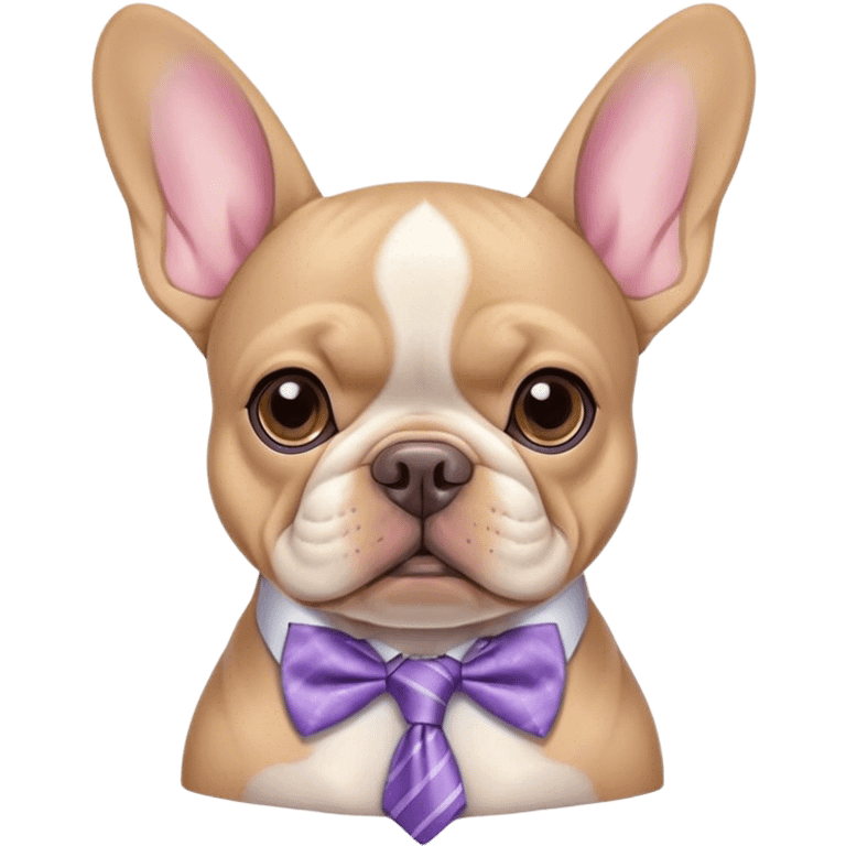 Lilac french buldog with a tie  emoji