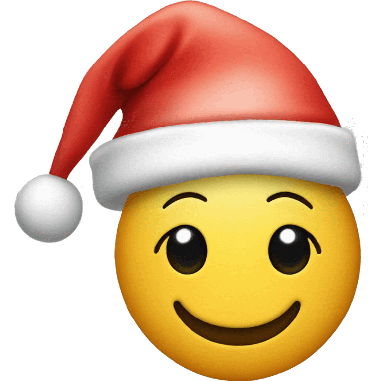 Winking smiley face wearing Santa Claus hat emoji