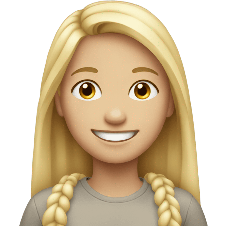 blonde girl smiling outdoors with autism emoji