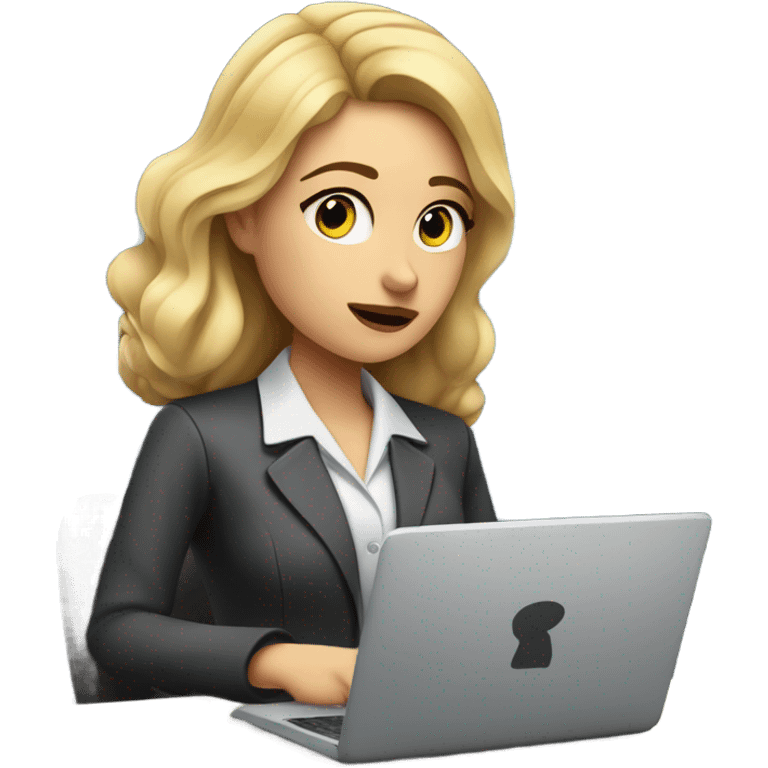 Blonde Woman data analyst thinking emoji