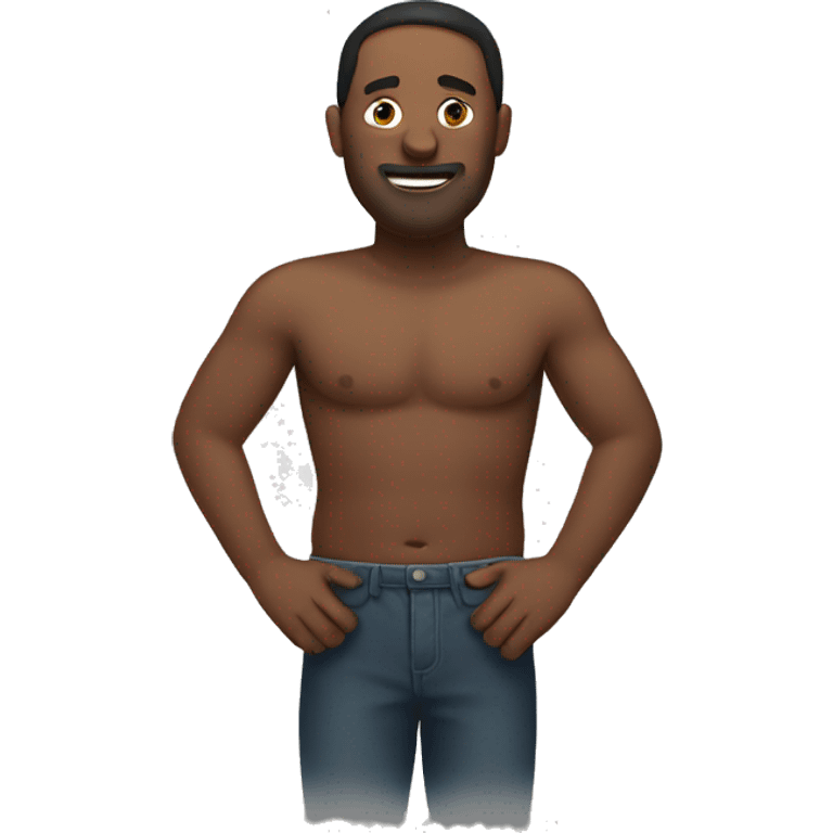 Man with hands on his stomach emoji