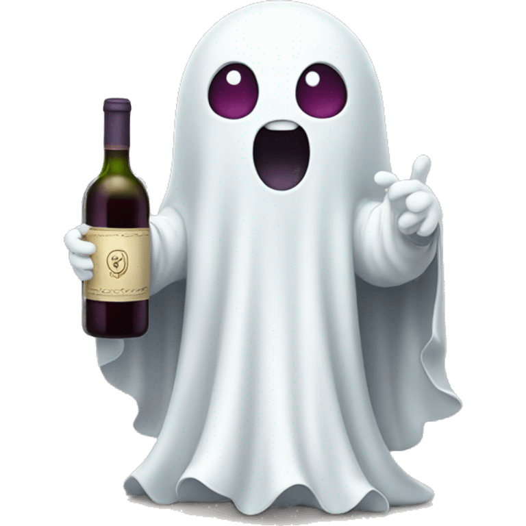 cute ghost holding wine emoji