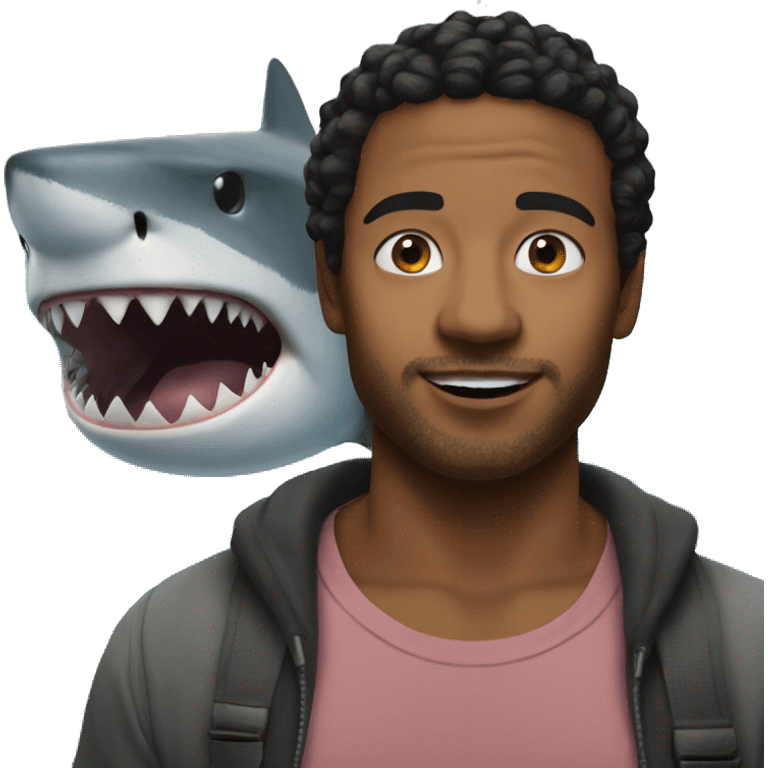 Real picture with shark emoji